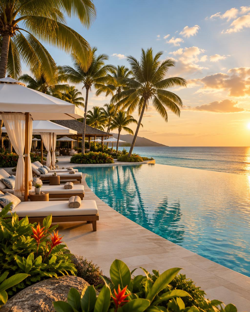 Infinity pool at a luxury all-inclusive beach resort